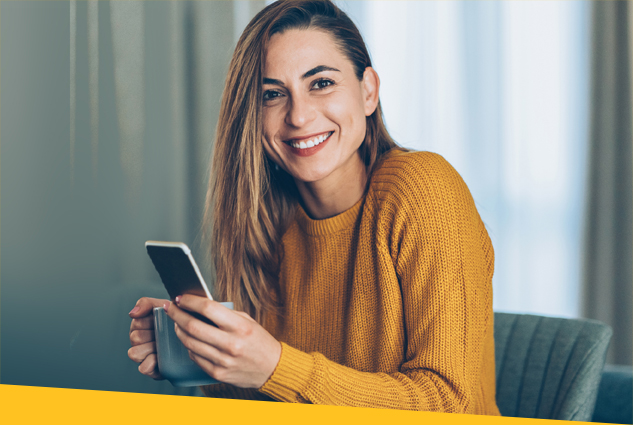 Vrouw met smartphone